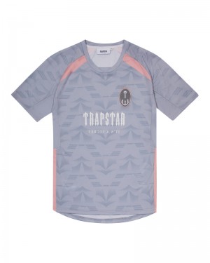 Trapstar Irongate Football T-Skjorte Herre Grå Rosa | 4701256-ZU