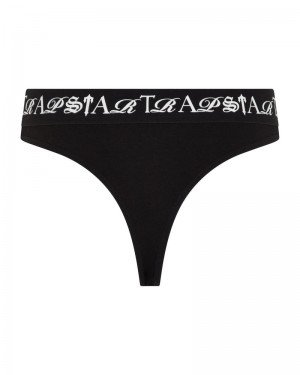 Trapstar Script Thong Dame Svarte Hvite | 1243609-TK