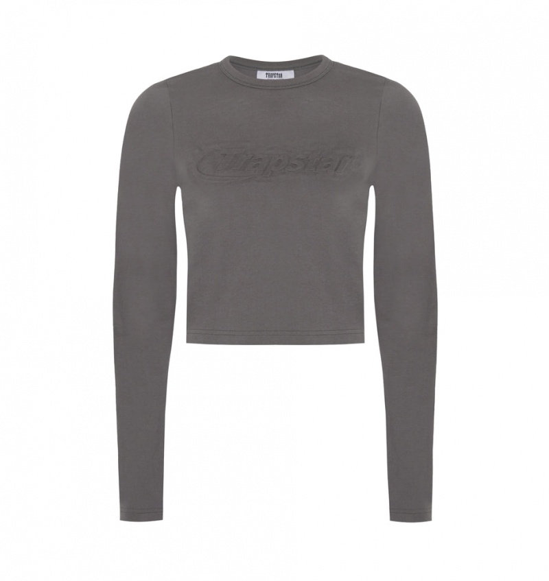 Trapstar Hyperdrive Cropped Long Sleeve Topp Dame Grå | 0397568-XT