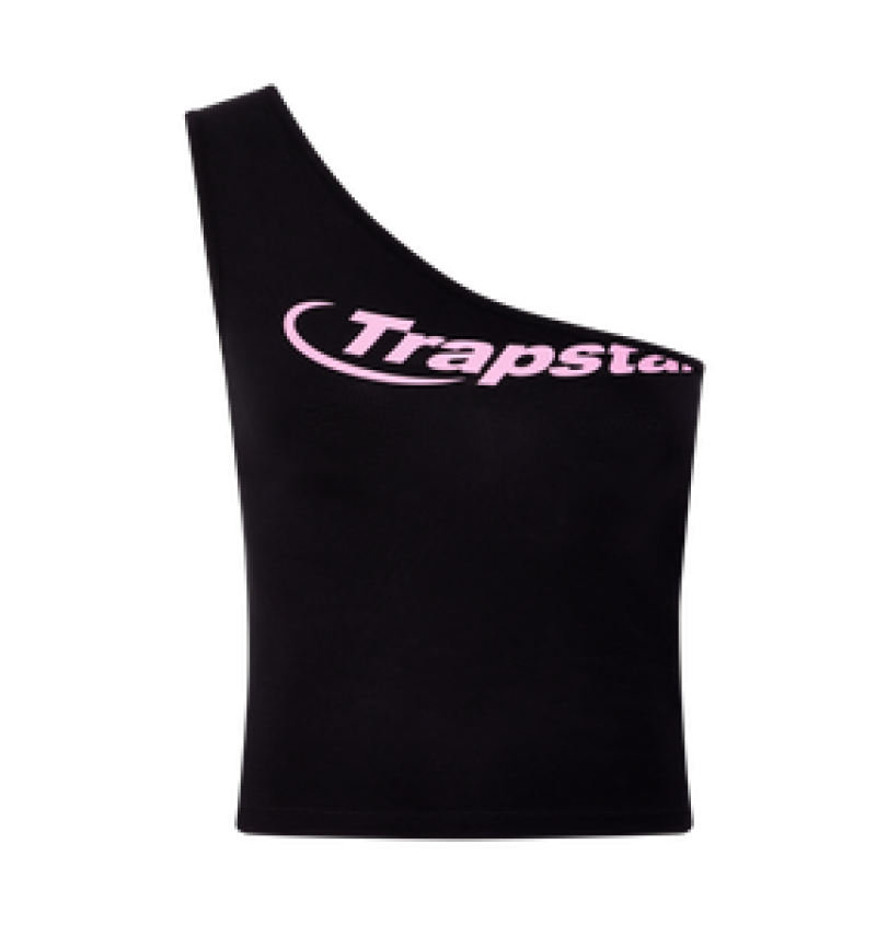 Trapstar Hyperdrive One Shoulder Vest Dame Svarte Rosa | 5783916-SI