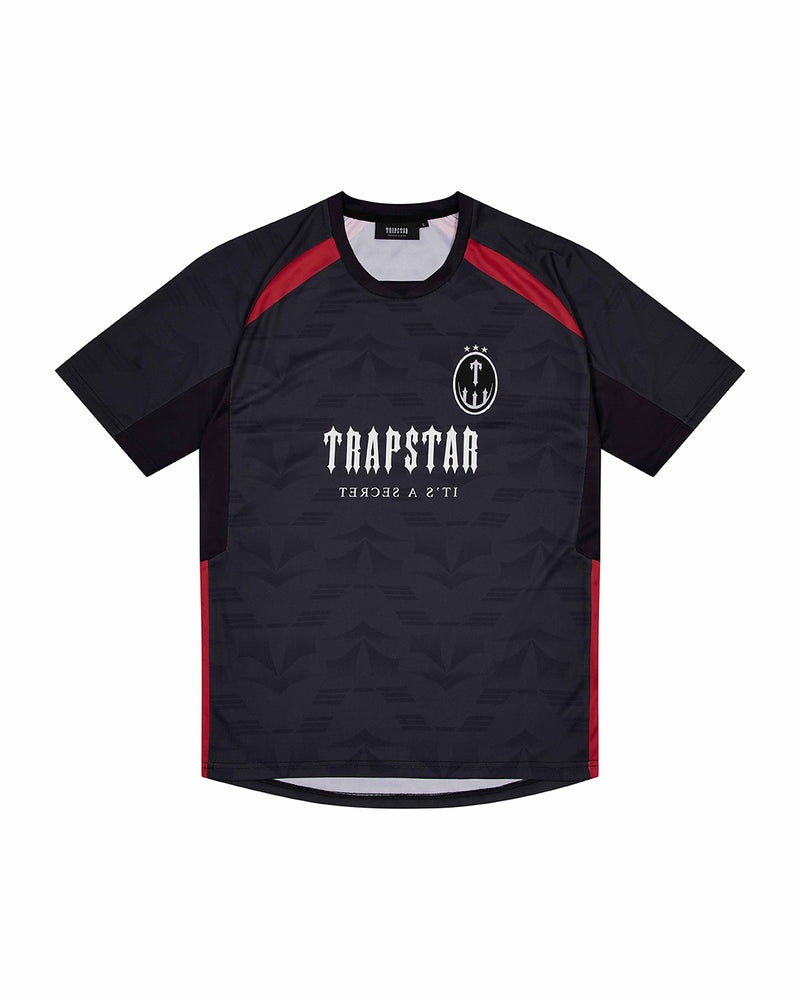 Trapstar Irongate Football T-Skjorte Herre Svarte Rød | 0712896-LQ