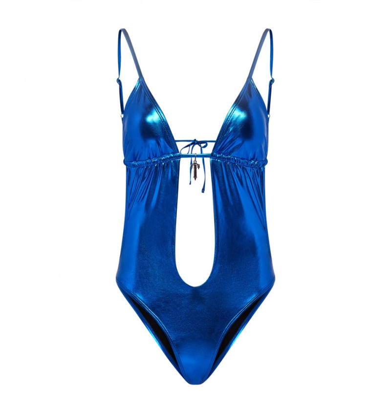 Trapstar Metallic Cutout One Piece Badedrakter Dame Blå | 9182305-CO