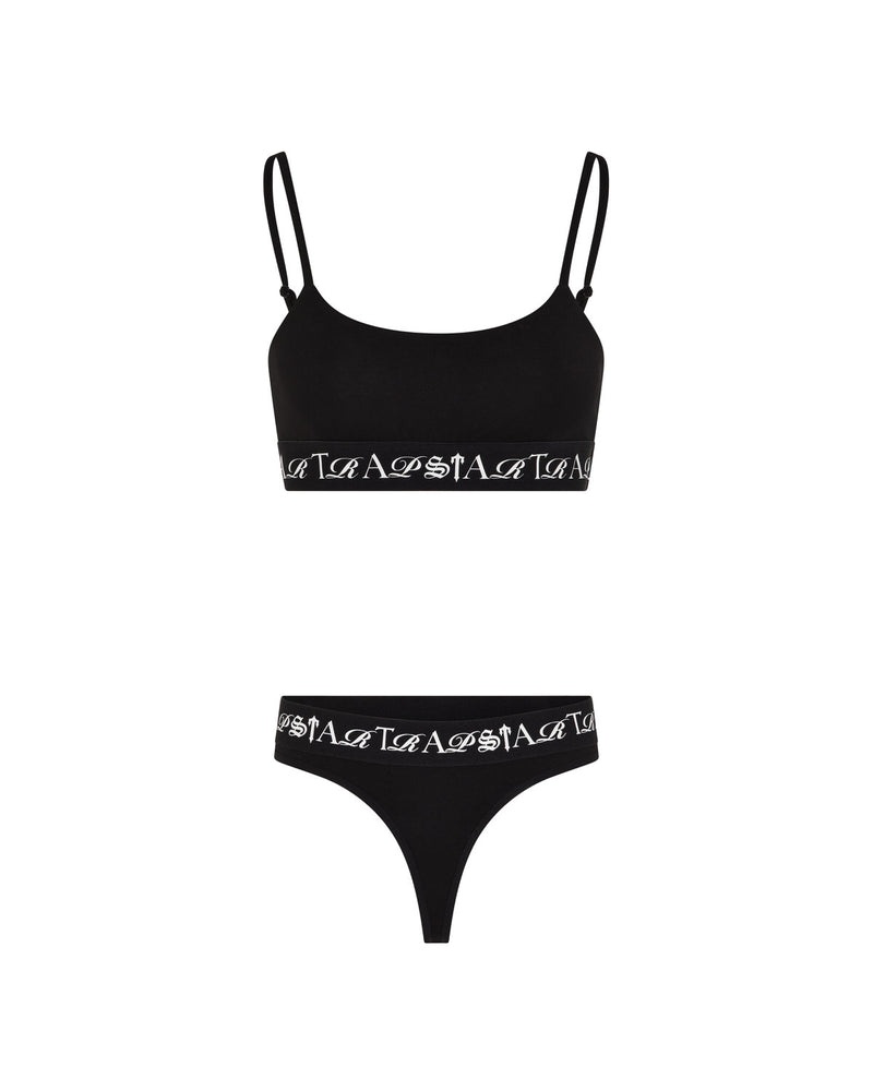 Trapstar Script Thong Dame Svarte Hvite | 1243609-TK