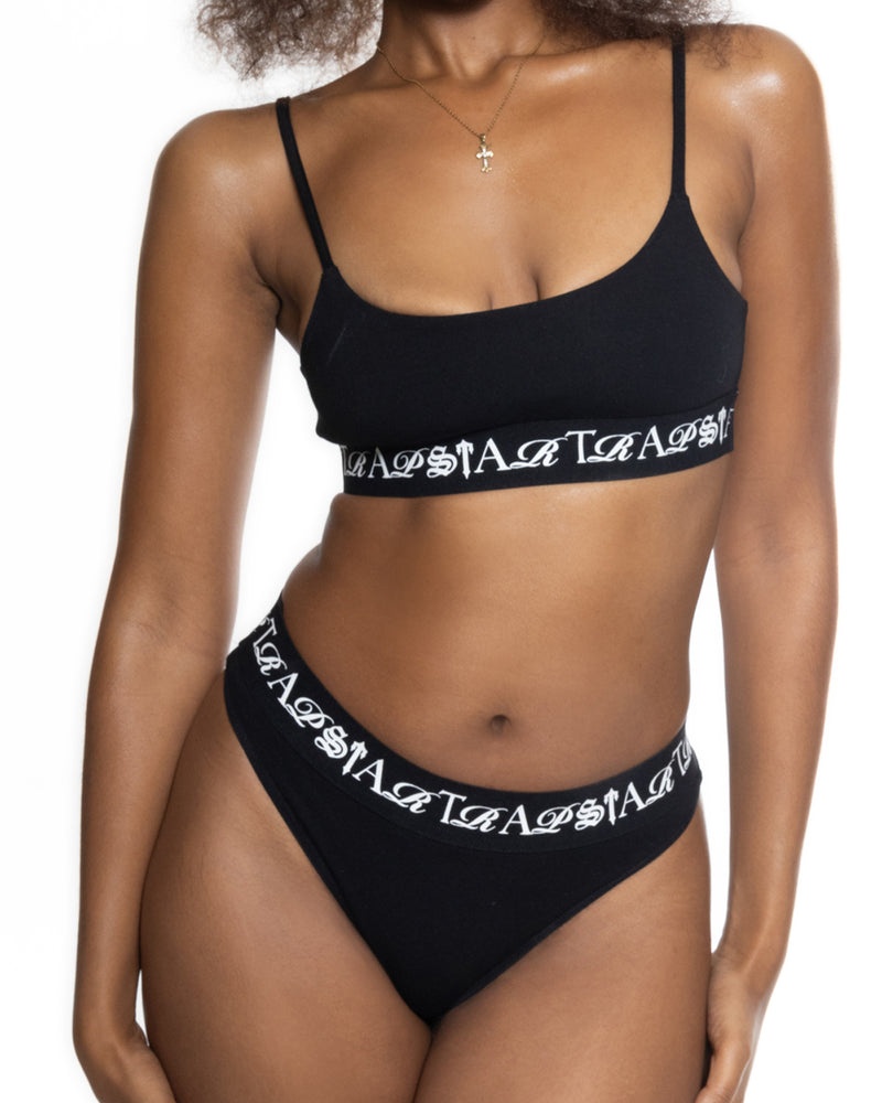 Trapstar Script Thong Dame Svarte Hvite | 1243609-TK