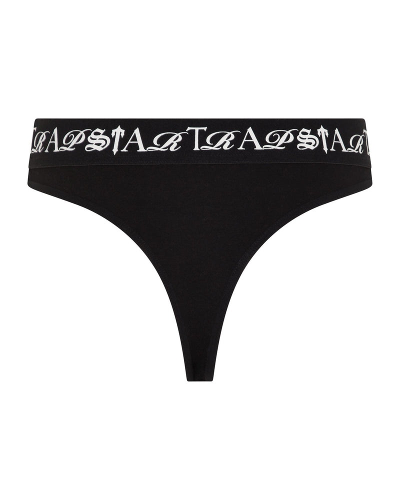 Trapstar Script Thong Dame Svarte Hvite | 1243609-TK