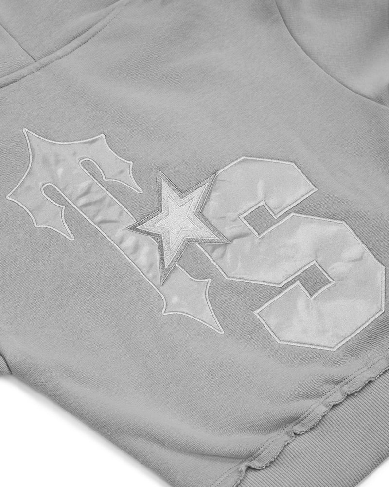 Trapstar TS-Star Silver Satin Applique Hettegenser Dame Grå | 2591387-XV