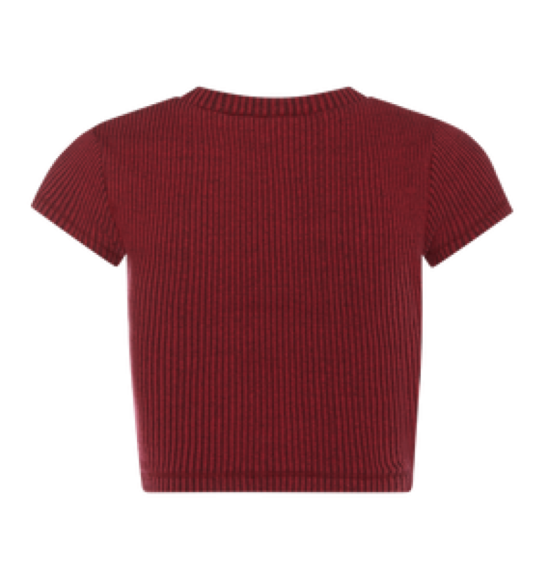 Trapstar Two Tone Rib Tee Dame Rød Svarte | 4530726-ZT