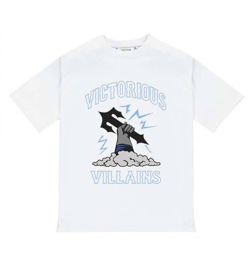 Trapstar Victorious Villains T-Skjorte Herre Hvite | 0985472-CK