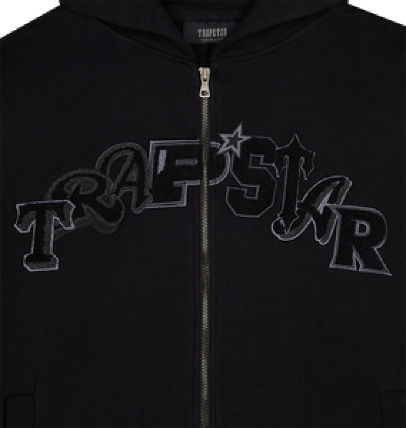 Trapstar Wildcard Chenille Zip Gensere Herre Svarte | 3510678-PG