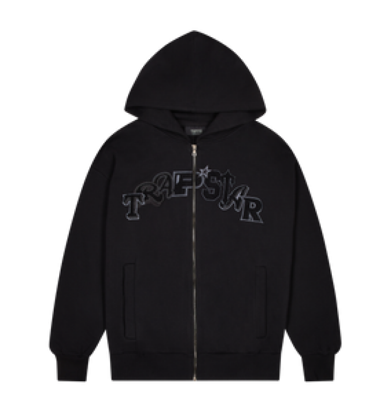 Trapstar Wildcard Chenille Zip Gensere Herre Svarte | 3510678-PG